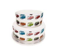 Edible Decor Sheet Classic Campervan Vintage Bus themed Border Ribbon - Perfect for Larger cakes - Easy to Use
