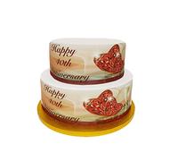 Edible Decor Sheet Happy 40th Fortieth Ruby Anniversary Themed Border Ribbon - Perfect for Larger cakes - Easy to Use