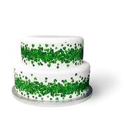 Edible Decor Sheet St Patricks Day Green Shamrock Border Ribbon - Perfect for Decorating Your Cakes- Easy to Use