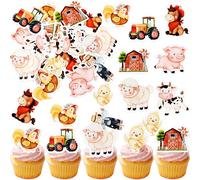 Edible Farm Barnyard Animal Cupcake Toppers Muffin Dessert Picks