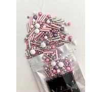 Edible Fizz Pop Sprinkles Mix - Luxury Pink, Purple & Silver Sugar Pearls for Cupcake & Cake Decorations - 45g by YAYSPRINKLES
