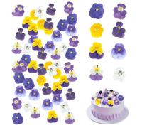 Edible Flowers for Cakes 40 Pcs 8 Kinds Natural Dried Pressed Flowers Dried Flower for Cake Toppers Decoration Mix Viola Tricolor for Cupcake Toppers, Cocktails, Resin Jewelry Making, DIY Art Crafts