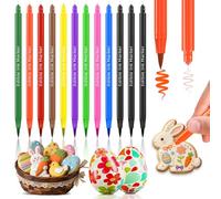 Edible Food Colouring Pen,12pcs,Food Grade Icing Pens Dual Tip,Paint Markers for DIY Writing and Drawing Fondant,Cakes,Cookies,Easter Eggs,Frosting Donut,Chocolates,Dessert Decorating Supplies