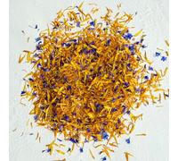 Edible Freeze Dried 'Sunburst' Flower Petal Mix - 200ml - Orange & Yellow Marigold with Blue Cornflower - Food Grade (418)