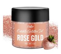 Edible Glitter - 1oz Edible Luster Dust Metallic Food Grade Coloring Glitter for Drinks, Baking, Cake Decorating - Edible Dust Powder Shimmer Sprinkle Powder for Cocktail, Icing, Candy (Rose Gold)