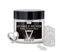 Edible Glitter - 30g / 1oz Luster Dust Edible Glimmer Powder for Sparkling Drinks, Foods, Wine, Cake - Food Grade Shimmer Dust Powder for Baking, Beverage, Cookies Decoration (Sparkle Silver)