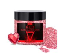 Edible Glitter - 30g / 1oz Luster Dust Edible Glimmer Powder for Sparkling Drinks, Foods, Wine, Cake - Food Grade Shimmer Dust Powder for Baking, Beverage, Cookies Decoration (Red)