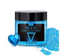 Edible Glitter - 30g / 1oz Luster Dust Edible Glimmer Powder for Sparkling Drinks, Foods, Wine, Cake - Food Grade Shimmer Dust Powder for Baking, Beverage, Cookies Decoration (Blue)