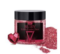 Edible Glitter - 30g / 1oz Luster Dust Edible Glimmer Powder for Sparkling Drinks, Foods, Wine, Cake - Food Grade Shimmer Dust Powder for Baking, Beverage, Cookies Decoration (Ruby)