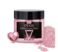 Edible Glitter - 30g / 1oz Luster Dust Edible Glimmer Powder for Sparkling Drinks, Foods, Wine, Cake - Food Grade Shimmer Dust Powder for Baking, Beverage, Cookies Decoration (Pink)