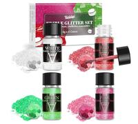 Edible Glitter, 4 Colors Food Grade Luster Dust Set, 5g/ Bottles | Edible shimmer powder decorates cakes, drink, cocktail, cookies and candy with vibrant colors for parties and baking projects