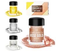Edible Glitter - 4 Colours Edible Luster Dust Metallic Food Grade Coloring Glitter for Drinks, Cake Decorating, Baking - Edible Dust Powder Shimmer Sprinkle Powder for Icing, Candy, Cocktail