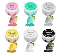 Edible Glitter - 6 Colours 100% Luster Dust Edible, Shimmer Dust Food Colouring Powder for Cake Decorations, Buttercream, Drink, Cocktails, Fondant (3g Each) (Model B)