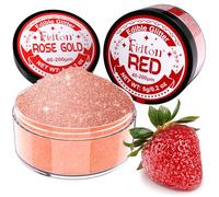 Edible Glitter for Drinks - Fidton 2 Colours Sparkling Edible Cake Decorations Set, Cake Glitter for Bakery, Fondant, Drink Glitter for Cocktail, Edible Lustre Dust Rose Gold & Red - 5 g/each