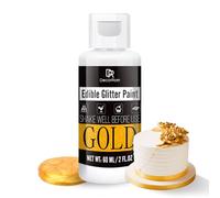 Edible Glitter Paint - 60ml Metallic Edible Cake Paint Food Grade | for Cake Decorating, Baking, Cupcakes, Candy -Shimmer Art Decorative Paint Liquid Luster Dust for DIY Cookie, Fondant (Gold)