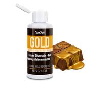 Edible Glitter Paint Gold, 60ml Shimmering Liquid Luster Dust for Chocolate, Drinks, Cake, Candy, Sprinkles Cocktail Glitter - Metallic Edible Cake Paint for Cookie, Fondant Vegan Cake Decorating