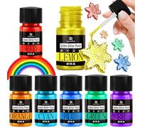 Edible Glitter Paint - Rainbow Colour Metallic Edible Cake Paint Food Grade | for Cake Decorating, Cupcakes, Drinks, Fondant - Iridescence Decorative Paint Liquid Luster Dust for Cocktail, Candy, Donuts