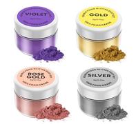Edible Glitter Set 4 X 5g - Waysroma Edible Glitter Powder for Drinks Edible Lustre Dust 4 Colours Edible Glitter for Cakes, Strawberries, Cupcakes, Fondant, Chocolate, Cocktails