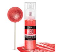 Edible Glitter Spray - 20g Luster Dust Edible Food Grade Glitter for Cake Decorating, Cocktails, Drinks - Shimmer Dust Powder Metallic Food Coloring Powder for Cookie, Candy, Icing (Red)