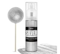 Edible Glitter Spray - 20g Luster Dust Edible Food Grade Glitter for Cake Decorating, Cocktails, Drinks - Shimmer Dust Powder Metallic Food Coloring Powder for Cookie, Candy, Icing (Silver)