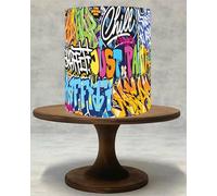 Edible Graffiti Cake Topper Wrap - Icing Sheet/Wafer Card - Urban Street Art Design for Party Cakes !035 (Icing Sheet)