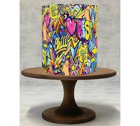 Edible Graffiti Wall Cake Wrap - Icing Sheet & Wafer Paper Topper - Unique Urban Design for Birthday Cakes!043 (Icing Sheet)