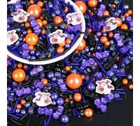 Edible Halloween Sprinkles,Orange Purple Black Sprinkle for Cake Decorating