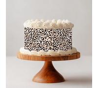 Edible Leopard Print Cake Topper Ribbon Wrap Premium Icing Sheet or Wafer Paper Topper Cake Decoration Safari Jungle for Baker's Gift Birthday Wedding Cake (Wafer Paper)