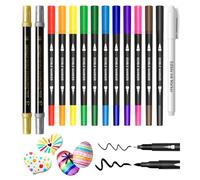 Edible Markers - 14Pcs Gold & Silver Metallic Food Coloring Pens, Double Sided Edible Pens with Fine & Thick Tips for Cookie Decorating, Fondant, Desserts & Easter Eggs