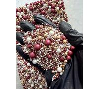 Edible Mulled Wine Sprinkles Mix - Luxury Pink, Green & Black Sugar Pearls for Cupcake & Cake Decorations - 45g by YAYSPRINKLES