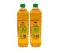 Edible Mustard Oil 1L (Pack of 2) | Cold Pressed | Bold, Pungent Flavour | Ideal for Indian & Bengali Cooking | Mustard Oil for Cooking & Massage