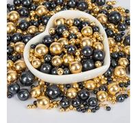 Edible Pearl Sprinkles,130g Black Gold Candy Mixing Size,Baking Pearls Sprinkle Cake Decorations Cupcake Toppers, Cookie Decorating Celebrations Wedding Valentines Easter Supplies