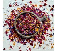 Edible Petals - 25g - Moroccan Flame Blend of Natural Dried Red Rose, Orange Marigold and Blue Cornflower - Certified Food Grade (350)
