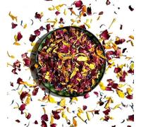 Edible Petals - 50g - Summer blend of Natural Dried Orange Marigold, Yellow Marigold, Blue Cornflower and Red Rose - Certified Food Grade (443)