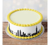 Edible Pre-Cut London Skyline Border Ribbon Cake Wrap x 3 Fondant Cake Topper Decoration - Ideal For Decorating Your Cakes And Easy To Use