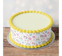 Edible Pre-Cut Unicorn Style Border Ribbon Cake Wrap x 3 Fondant Cake Topper Decoration - Ideal For Decorating Your Cakes And Easy To Use