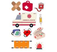 Edible print A4 Ambulance Paramedic theme Cake topper set cake decorations wafer/icing paper UNCUT - Birthday - Retirement - Hospital (wafer card)