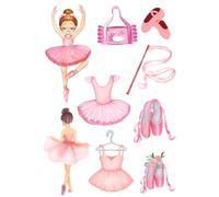 Edible print A4 Ballet Ballerina theme Cake topper set cake decorations wafer/icing paper UNCUT - Birthday (wafer card)