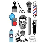 Edible print A4 Barber mens theme Cake topper set cake decorations Wafer Card NOT-PRECUT - Retirement/Birthday - Mans Hair Beard