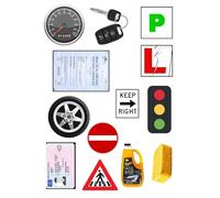 Edible print A4 car learner driver pass test theme Cake topper set cake decorations wafer card NOT PRECUT - congratulations - road signs17th birthday