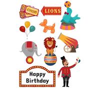 Edible print A4 Circus theme Cake topper set cake decorations wafer/icing paper UNCUT - Birthday -Big top (wafer card)