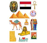 Edible print A4 Egypt theme Cake topper set cake decorations wafer/icing paper UNCUT - Birthday - Retirement Cyprus (wafer card)