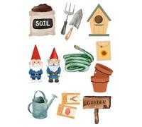Edible print A4 Garden Plants theme Cake topper set cake decorations wafer card/icing paper UNCUT - Birthday/Retirement (Icing paper)