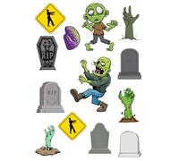 Edible print A4 Halloween Zombie theme Cake topper set cake decorations wafer/icing paper UNCUT - (Wafer card)