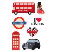 Edible print A4 London GB theme Cake topper set cake decorations wafer/icing paper UNCUT - Birthday - Britain - Underground bear (icing paper)