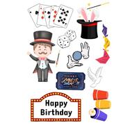 Edible print A4 Magician theme Cake topper set cake decorations wafer Card NOT-PRECUT - Birthday - Magic tricks