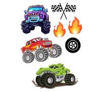 Edible print A4 Monster Truck theme Cake topper set cake decorations wafer/icing paper NOT PRECUT (WAFER CARD)
