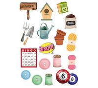 Edible print A4 Older Lady Grandma theme Cake topper set cake decorations wafer card NOT PRECUT - Birthday/Retirement Bingo, Knitting, Garden