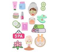 Edible print A4 Pamper party Spa theme Cake topper set cake decorations wafer card NOT PRECUT - Birthday/Retirement (1)
