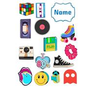 Edible print A4 Personalised 80s theme Cake topper set cake decorations Premium ICING PAPER - - NOT-PRECUT - 40th 50th birthday